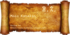 Maic Katalin névjegykártya